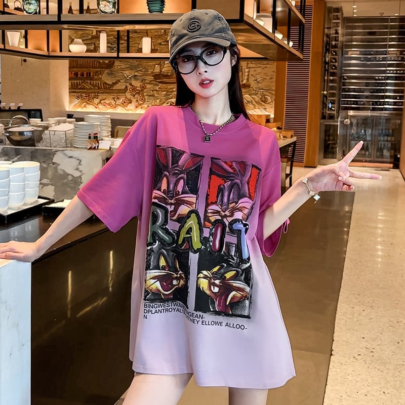 絶対欲しい グラデーション 特別デザイン プリント 半袖 Tシャツ <F-9053>