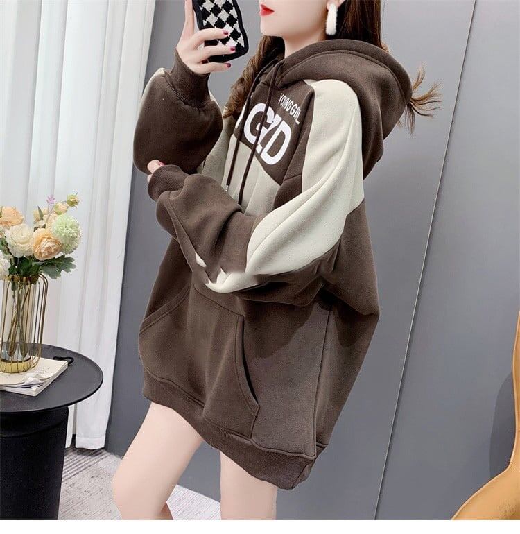 大人らしい 裏起毛 着?せ パーカー<F-3944>