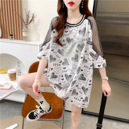 高級ホットドリル半袖Tシャツ<F-3005>