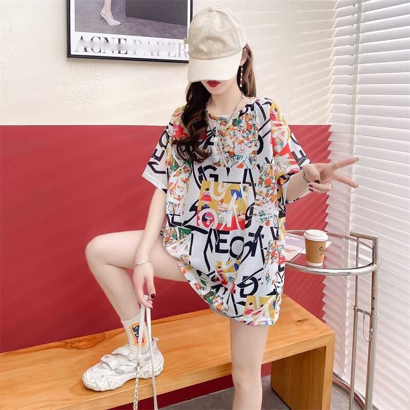 個性的なデザイン オシャレ度満点 プリント Tシャツ カットソー＜isf-3176＞