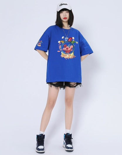 話題沸騰中   カジュアル 6色 半袖Tシャツ＜F-8164＞