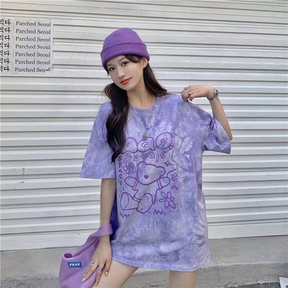 期間限定 個性派 超人気 絞り染め ゆったり 3種選択可 半袖 Tシャツ＜F-8773＞