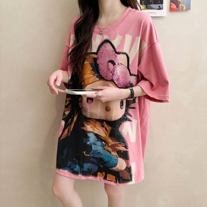 大人可愛い 好感度UP 海外トレンド カジュアル 全3色 半袖 Tシャツ ＜F-11121＞