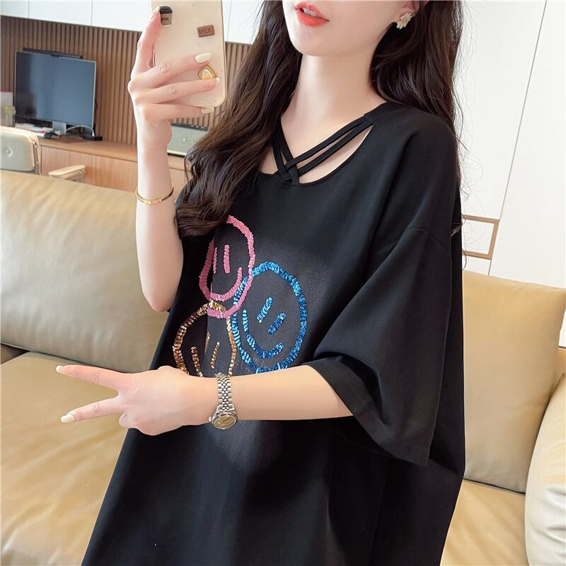 今季マストバイ スウィート 特別デザイン プリント 全2色 半袖Tシャツ<F-8538>
