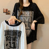 超人気 アバンギャルド 絶対流行 レース プリント全2色 半袖TシャツF-8798