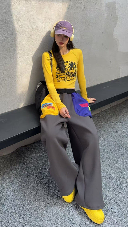 おすすめ オシャレ 切り替え デザイン 4色 スウェット ジョガーパンツ F-12264