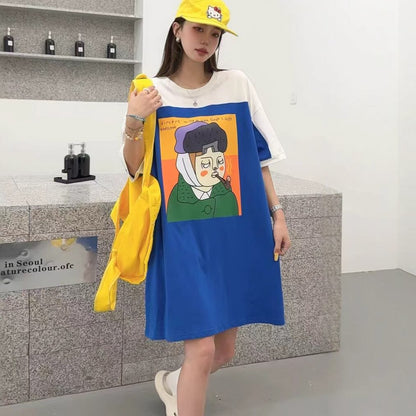 おすすめ 好感度UP 海外トレンド カジュアル 全3色 半袖 Tシャツ ワンピース ＜F-11556＞