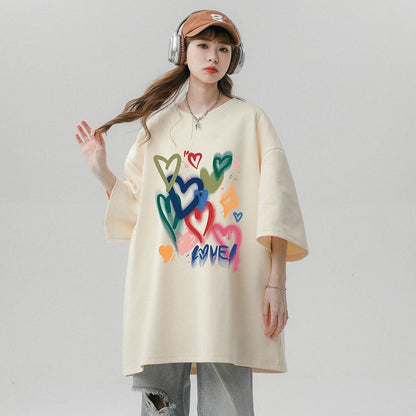 売り切れ必至 プリント ファッション 4色選択 半袖Tシャツ＜F-8594＞