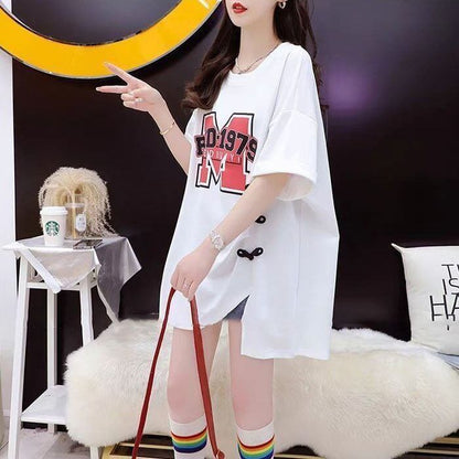 超人気 特別デザイン 美人度アップ ゆったり二色 半袖Tシャツ＜F-8038＞