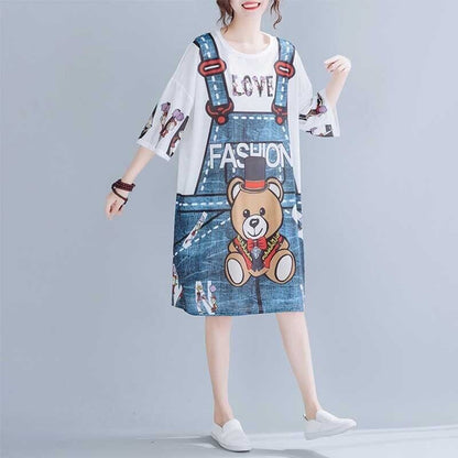 旅行Ｔシャツ 夏 レディース 膝丈 プリント 大きいサイズ ゆったりさらっと涼しい <F-656>