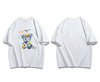 スタイルアップ カジュアル おしゃれ度高め プリント全5色 半袖Tシャツ<F-9437>