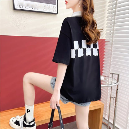 デザイン感   チャーミング Tシャツ カットソー＜F-3586＞