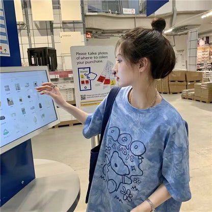 期間限定 個性派 超人気 絞り染め ゆったり 3種選択可 半袖 Tシャツ＜F-8773＞