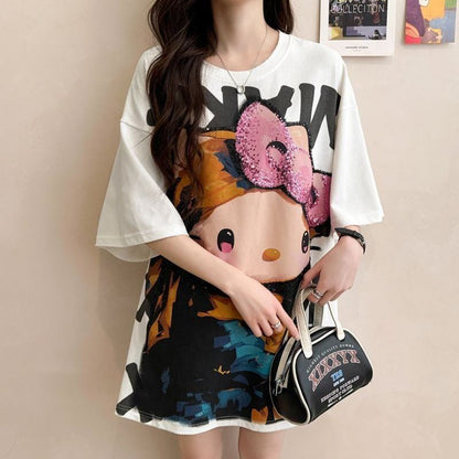 大人可愛い 好感度UP 海外トレンド カジュアル 全3色 半袖 Tシャツ ＜F-11121＞