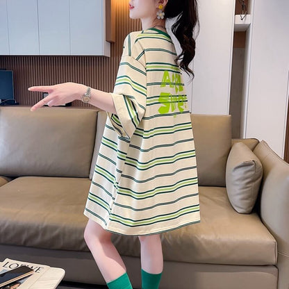【半額！期間限定！！】大好評 シンプル ファッション 3色選択可 ストライプ柄 半袖Tシャツ カットソー＜F-8464＞
