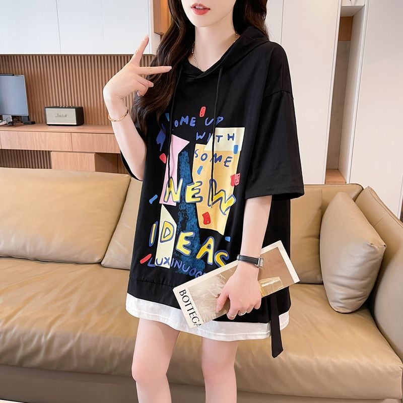 デザイン性抜群 偽二枚 ファッション 半袖 Tシャツ F-13333