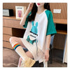 コットンパーソナライズジッパー大ポケットスリット半袖Tシャツ<F-2884>