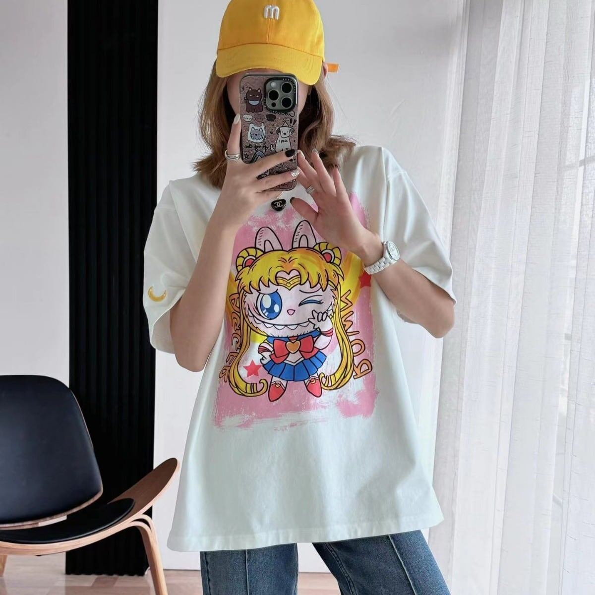 今季も大流行 ゆったり 刺?ロゴ ユニセックス 全3色 半袖 Tシャツ <F-4852>