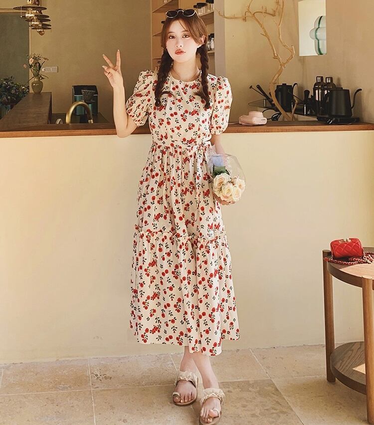 女子マスト 大注目 合わせやすい 上品 レース 切り替え ワンピース<F-11913>