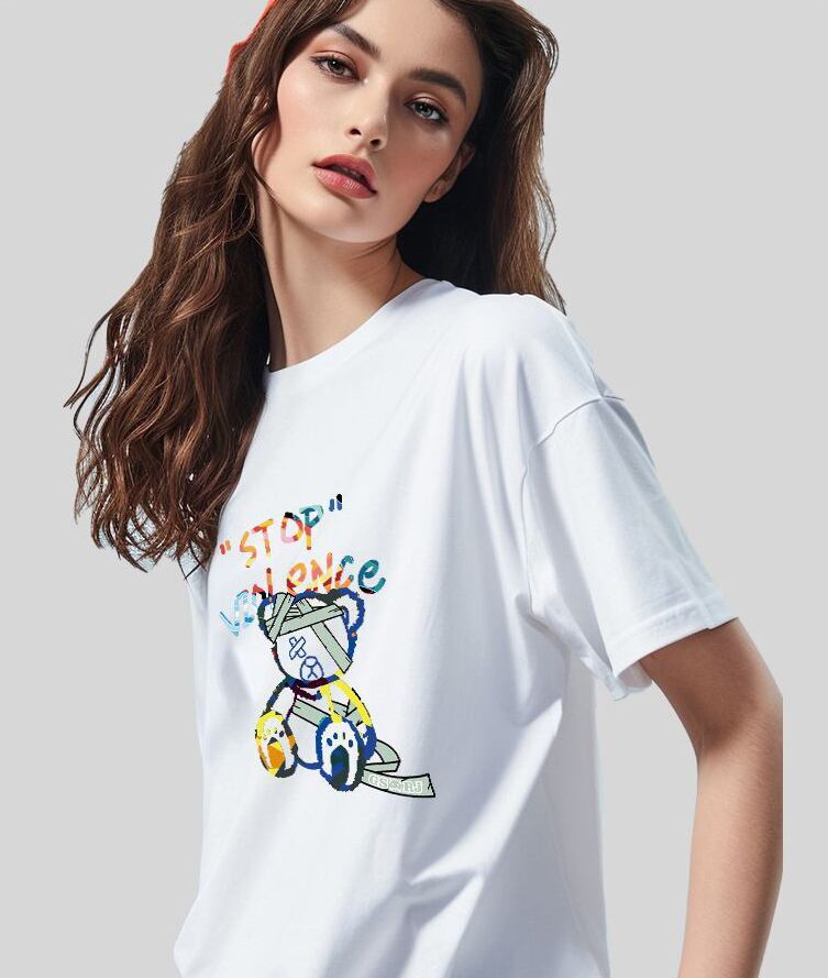 スタイルアップ カジュアル おしゃれ度高め プリント全5色 半袖Tシャツ<F-9437>