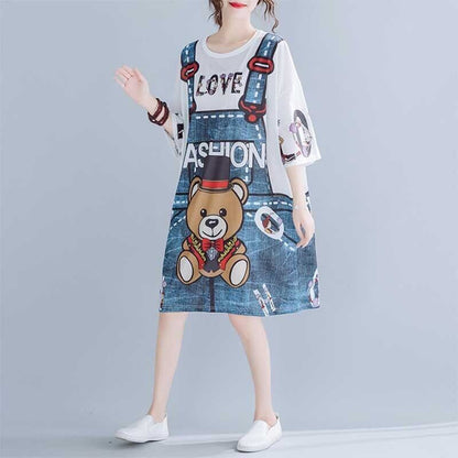 旅行Ｔシャツ 夏 レディース 膝丈 プリント 大きいサイズ ゆったりさらっと涼しい <F-656>