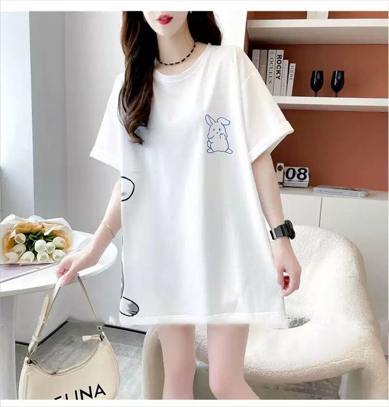 新商品 レース スウィートプリント 全2色 半袖Tシャツ ＜F-8715＞