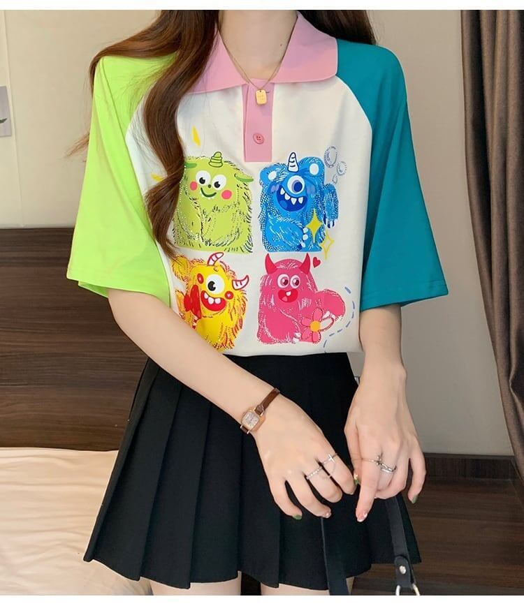 元気いっぱい   POLOネック Tシャツ 半袖 ＜F-2979＞