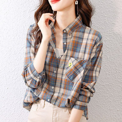 超人気 オシャレ 都市ファッショ デザイン チェック柄 切り替え Tシャツ ＜F-9514＞