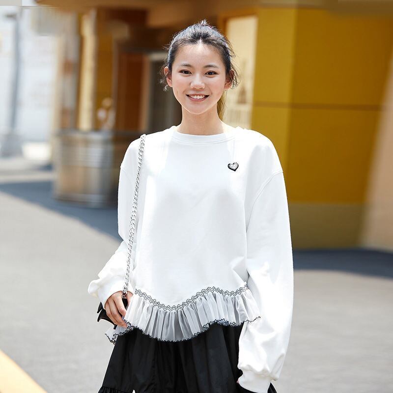 話題沸騰中 おしゃれ度高め 美人度アップ 切り替え 不規則 イレギュラー トップスF-9472