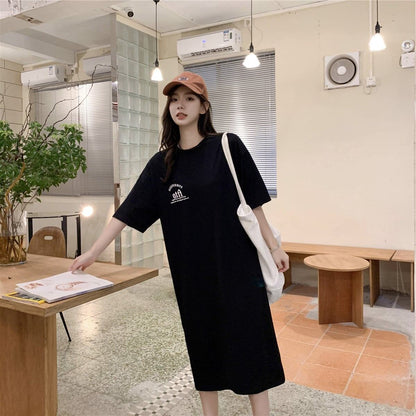 美人度アップ プリント チャーミング Tシャツ カットソー ワンピース＜F-3602＞