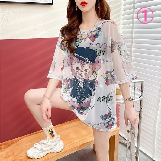女子マスト 半袖 ラウンドネック ワンピース Tシャツ＜F-8635＞