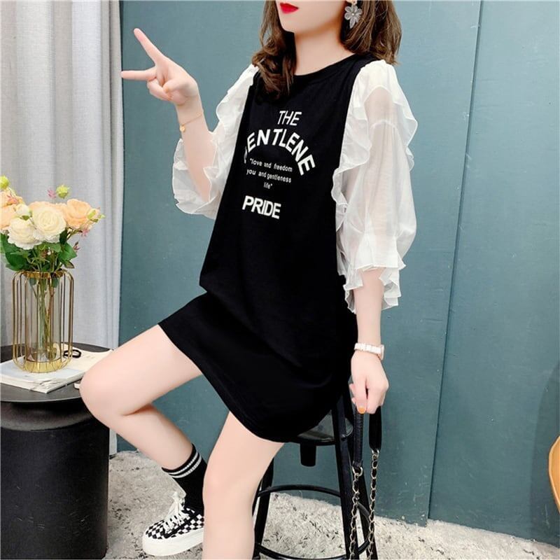 個性的なデザイン   スタイリッシュ Tシャツ カットソー＜F-3117＞