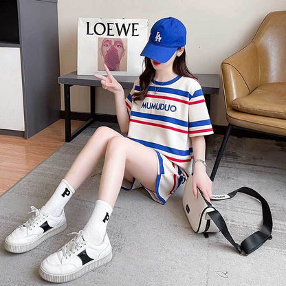 絶対欲しい 真夏も快適 美人度アップ カジュアル 半袖 Tシャツ ショートパンツ セットアップ ＜F-11192＞