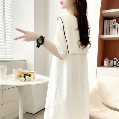 ゆったり感アップ   オシャレ度満点 カットソー ワンピース＜F-3219＞