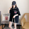 美人度アップ   ワッフル ロング Tシャツ ゆったり半袖 ＜F-2930＞