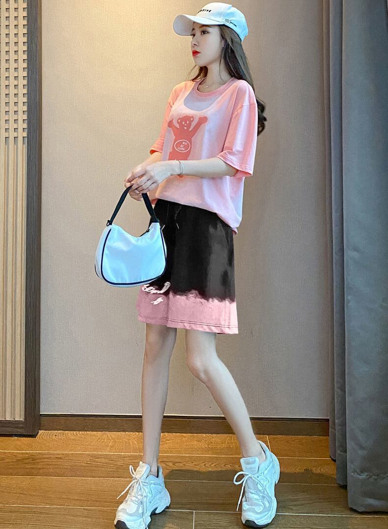 数量限定 ファッション 個性派 半袖Ｔシャツⅹパンツセット全4色F-8783