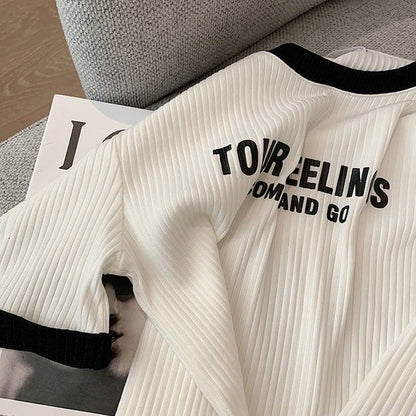 ゆったり感アップ アルファベット ファッション Tシャツ カットソー＜F-3077＞