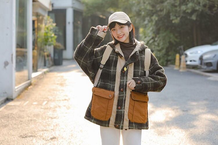 ラムスキン   大人可愛い コート<F-6108>