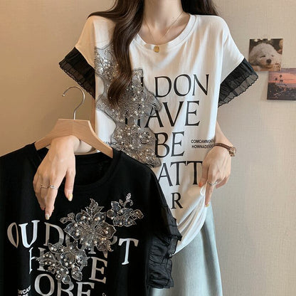 大好評 特別デザイン 着回し力抜群 ゆったり 全2色 半袖Tシャツ＜F-8826＞