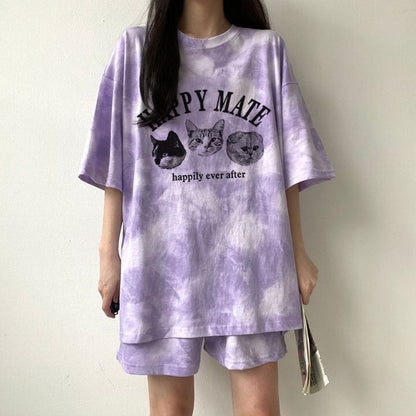 超人気 着心地良い どんな体型にも適合 カジュアル 全5色 半袖 Tシャツ ショートパンツ セットアップ ＜F-9268＞