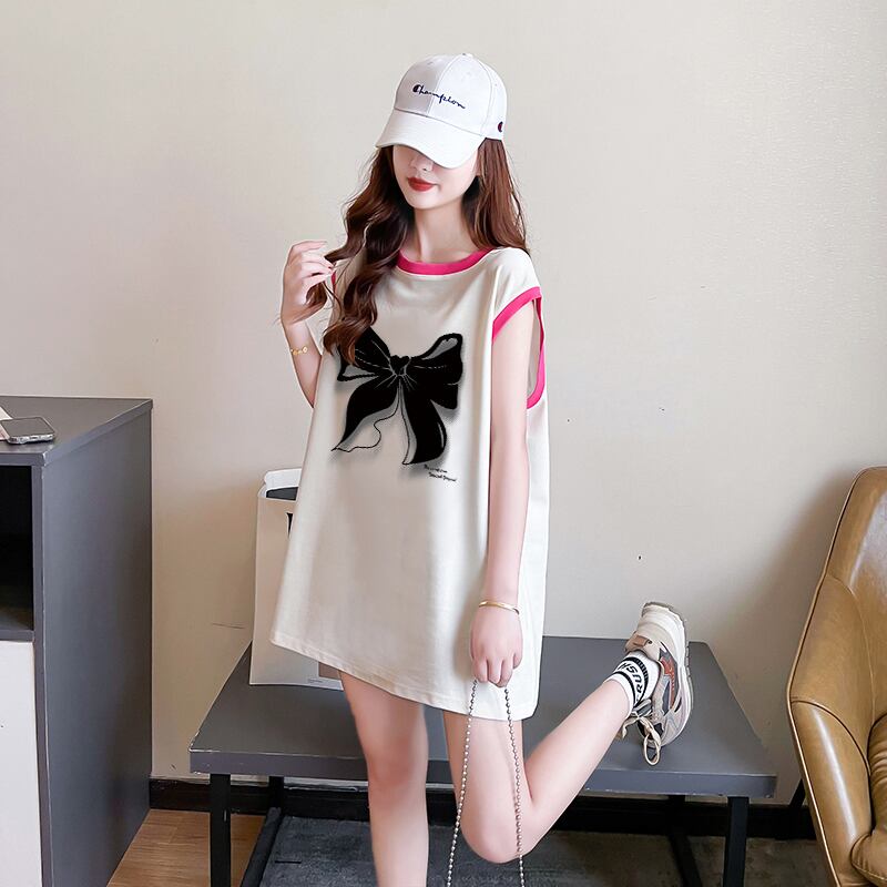 超人気 プリント全4色 軽い生地が夏にぴったり！ ノースリーブ Tシャツ カットソー＜F-9075＞