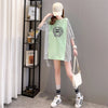 期間限定 ストライプ柄 新作 切り替え プリント 全3色 半袖Tシャツ カットソー ＜F-8685＞