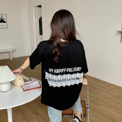 デザイン感   チャーミング Tシャツ カットソー＜F-3538＞