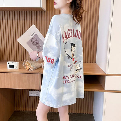 【半額！期間限定！！】超人気 プリント ロゴ ゆったり 3色 半袖Tシャツ＜F-8348＞