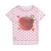 りんご星柄 透け感 キュート メッシュ Tシャツ F-13574