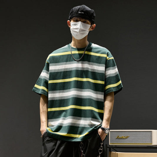 一枚で視線を奪う ボーダー 半袖 カジュアル Tシャツ F-50062
