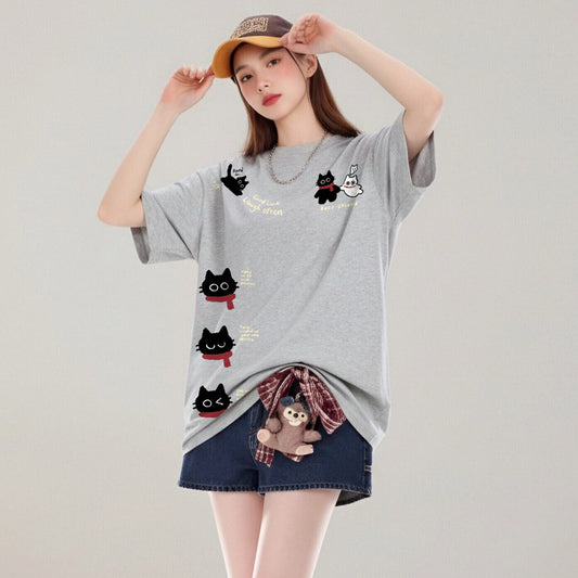 今季人気 ゆったり カジュアル 半袖 Tシャツ F-13580