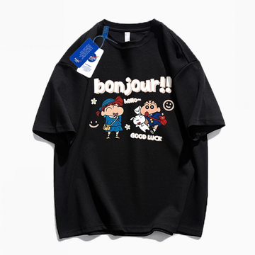 男女兼用 体型カバー シンプル Tシャツ F-13377