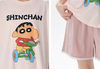 【カップル】プリント ペア 半袖 パジャマ Tシャツ+ハーフパンツ セットアップ C-50008