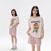 【カップル】プリント ペア 半袖 パジャマ Tシャツ+ハーフパンツ セットアップ C-50008
